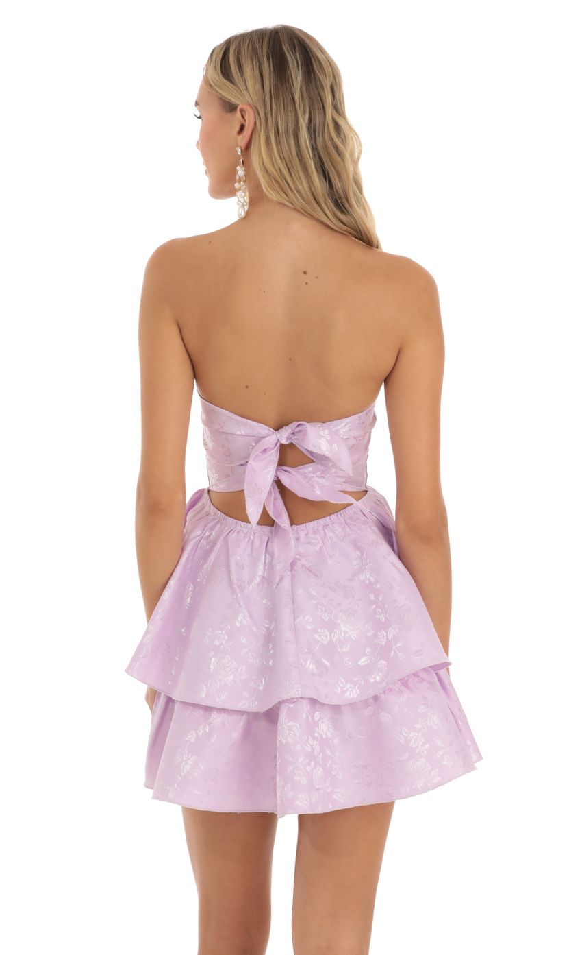 Picture Jacquard Corset Mini Dress in Lilac. Source: https://media-img.lucyinthesky.com/data/Jun23/850xAUTO/56c09457-47e4-44aa-a5d2-85b52e870f11.jpg