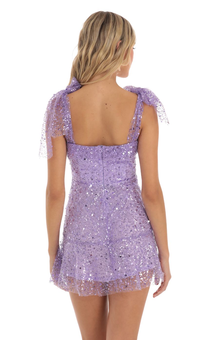 Picture Sequin Mini Dress in Purple. Source: https://media-img.lucyinthesky.com/data/Jun23/850xAUTO/61b35162-882a-4a51-8a87-f912166a5f7c.jpg