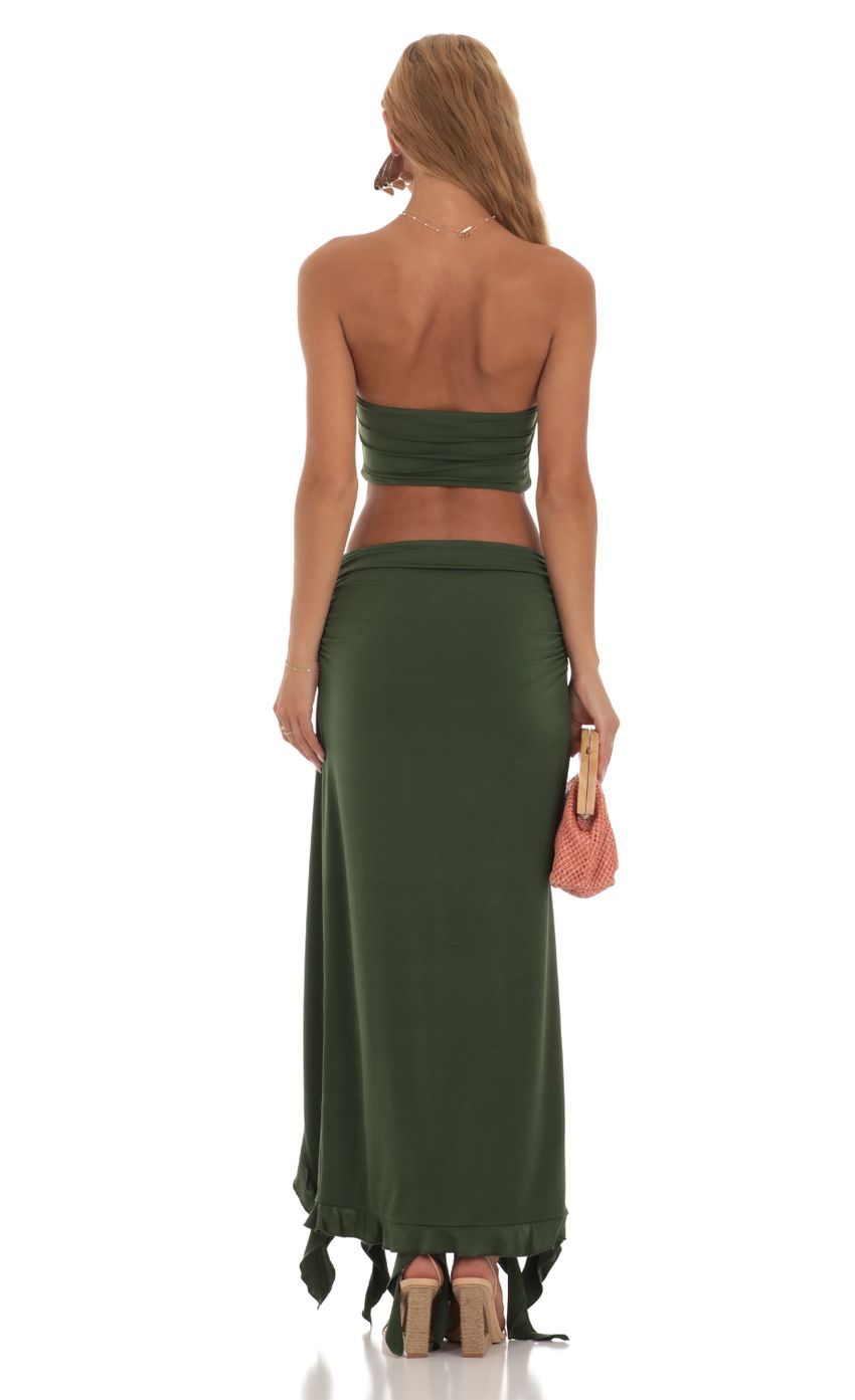 Picture Ruffle Slit Two Piece Set in Green. Source: https://media-img.lucyinthesky.com/data/Jun23/850xAUTO/61d261b5-733f-442b-ae8a-072611c71135.jpg