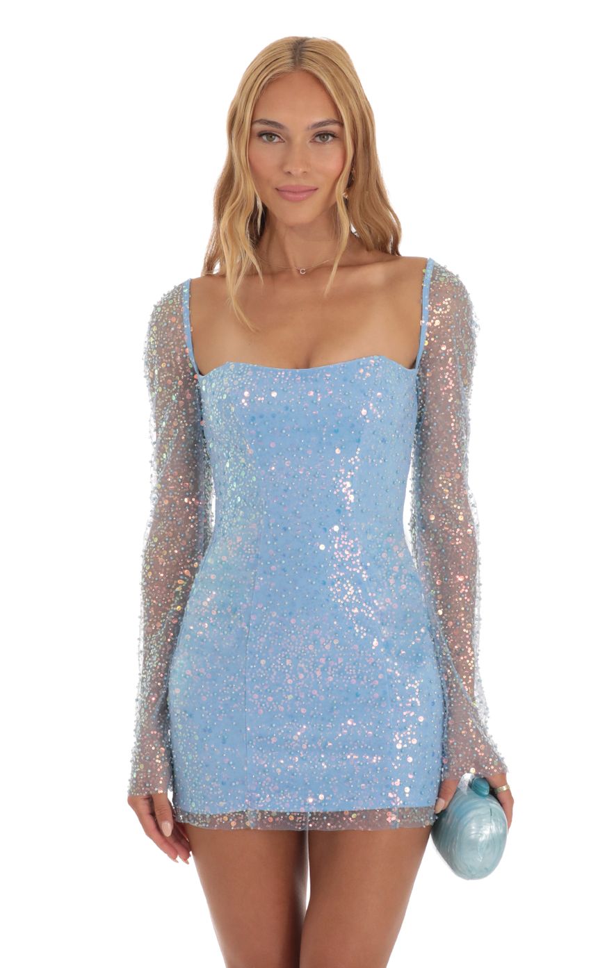 Picture Sequin Corset Dress in Blue. Source: https://media-img.lucyinthesky.com/data/Jun23/850xAUTO/70d45163-df6b-4844-bf3c-5e648ab131b2.jpg