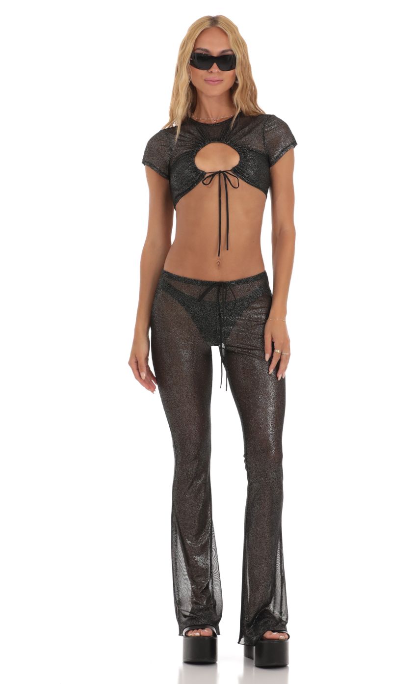 Picture Shimmer Three Piece Pant Set in Black. Source: https://media-img.lucyinthesky.com/data/Jun23/850xAUTO/8bde6f42-695d-49c4-83de-67a3df729489.jpg
