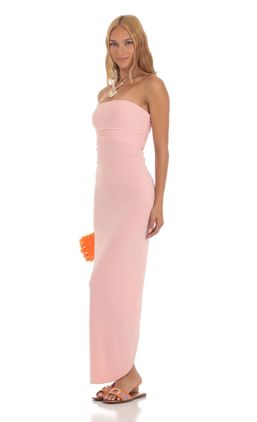 Picture Slinky Strapless Dress in Pink. Source: https://media-img.lucyinthesky.com/data/Jun23/850xAUTO/9cafe679-6898-4b7a-9bf9-ee650d996512.jpg