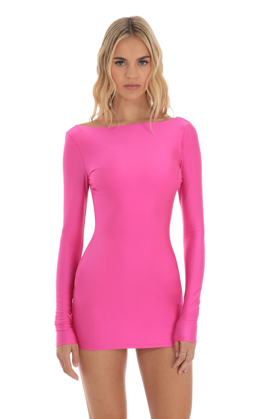 Picture Open Back Bodycon Dress in Hot Pink. Source: https://media-img.lucyinthesky.com/data/Jun23/850xAUTO/b4515973-aebb-4913-af1e-873f09572ff1.jpg