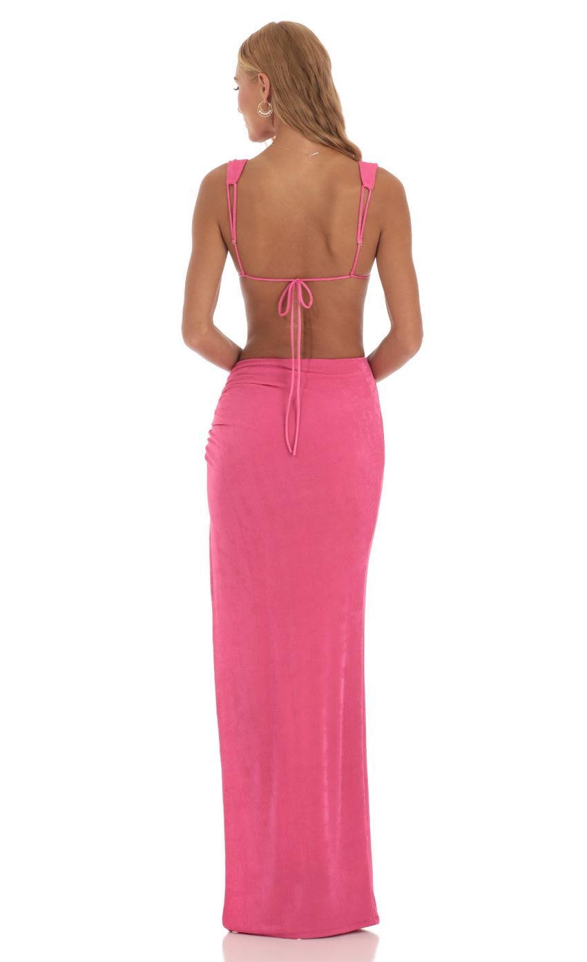 Picture Rhinestone Two Piece Maxi Skirt Set in Pink. Source: https://media-img.lucyinthesky.com/data/Jun23/850xAUTO/c6f0c997-faa0-4a32-b811-a3d0282513c6.jpg