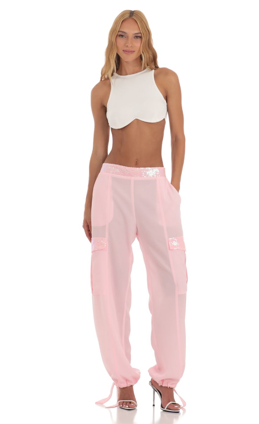 Picture Sequin Pants in Pink. Source: https://media-img.lucyinthesky.com/data/Jun23/850xAUTO/e810f53f-acd7-4311-bac6-1a4c19092b43.jpg