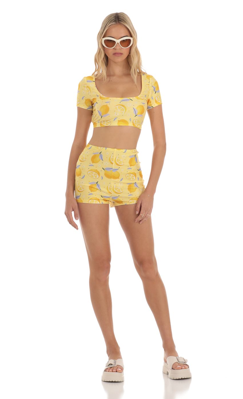 Product image for Zell Lemon Two Piece Short Set in Yellow