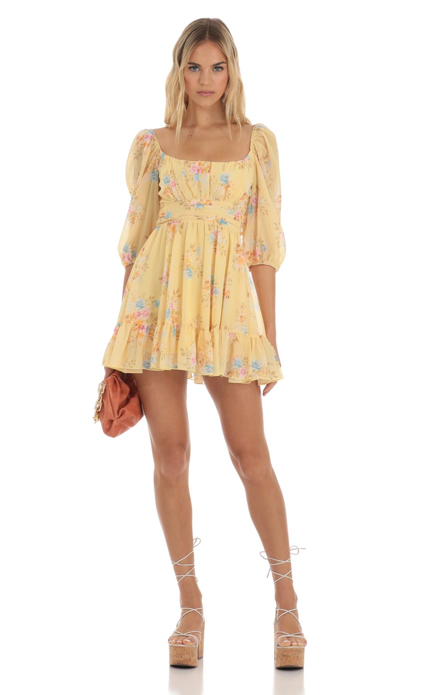 Picture Floral Ruffle Dress in Yellow. Source: https://media-img.lucyinthesky.com/data/Jun23/850xAUTO/f26113bc-bf68-4499-a2f0-90d1e392d1c2.jpg