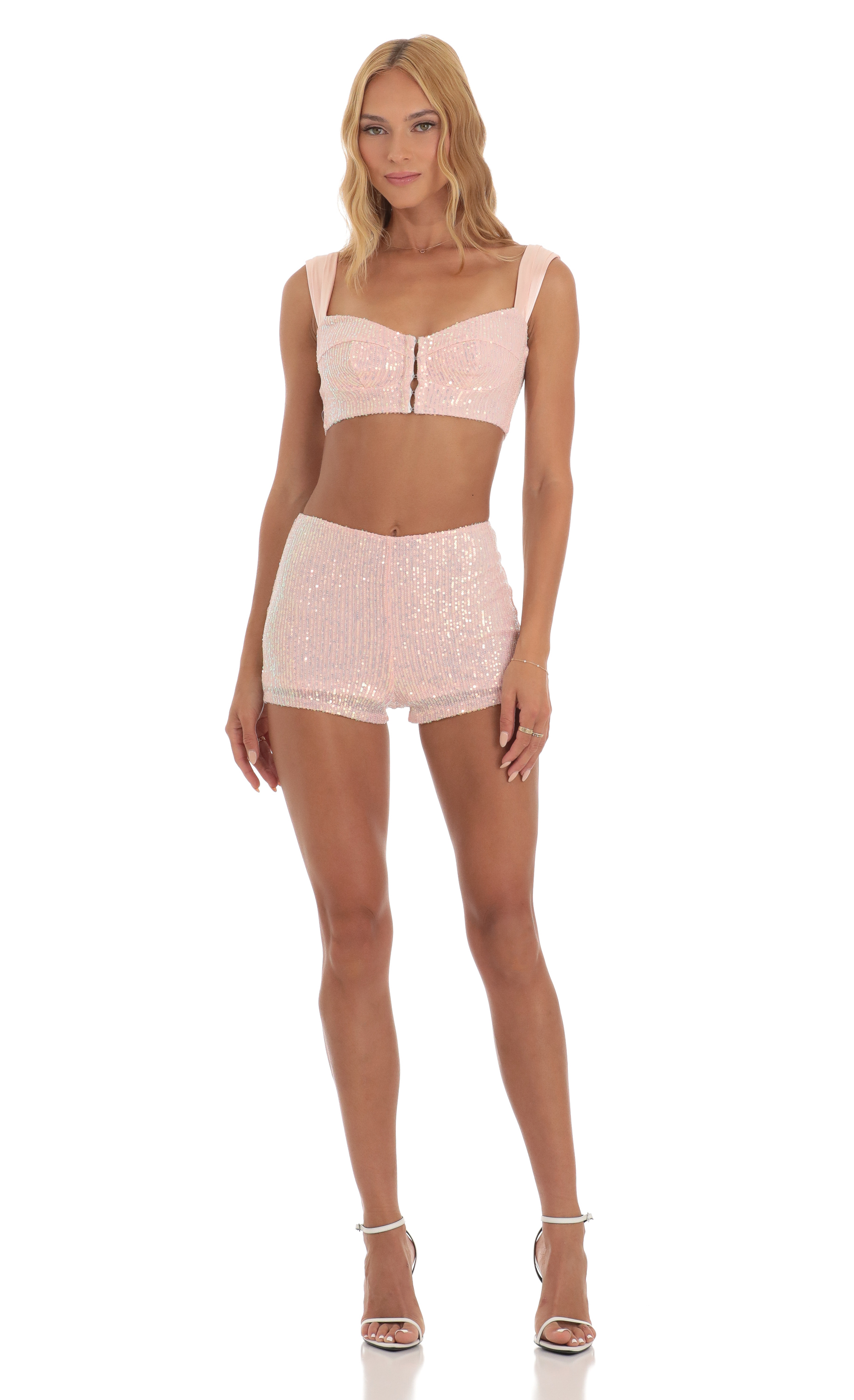 Sequin Two Piece Set in Pink