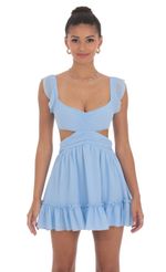 Picture Chiffon Ruffle Dress in Blue. Source: https://media-img.lucyinthesky.com/data/Jun24/150xAUTO/4b01e106-e41f-4ee6-ab39-1ffcbac330bf.jpg