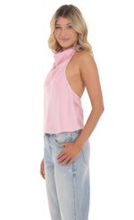 Picture Mock Neck Satin Top in Pink. Source: https://media-img.lucyinthesky.com/data/Jun24/150xAUTO/88ac953b-5fbd-42ae-b9dd-99ddae4e8722.jpg