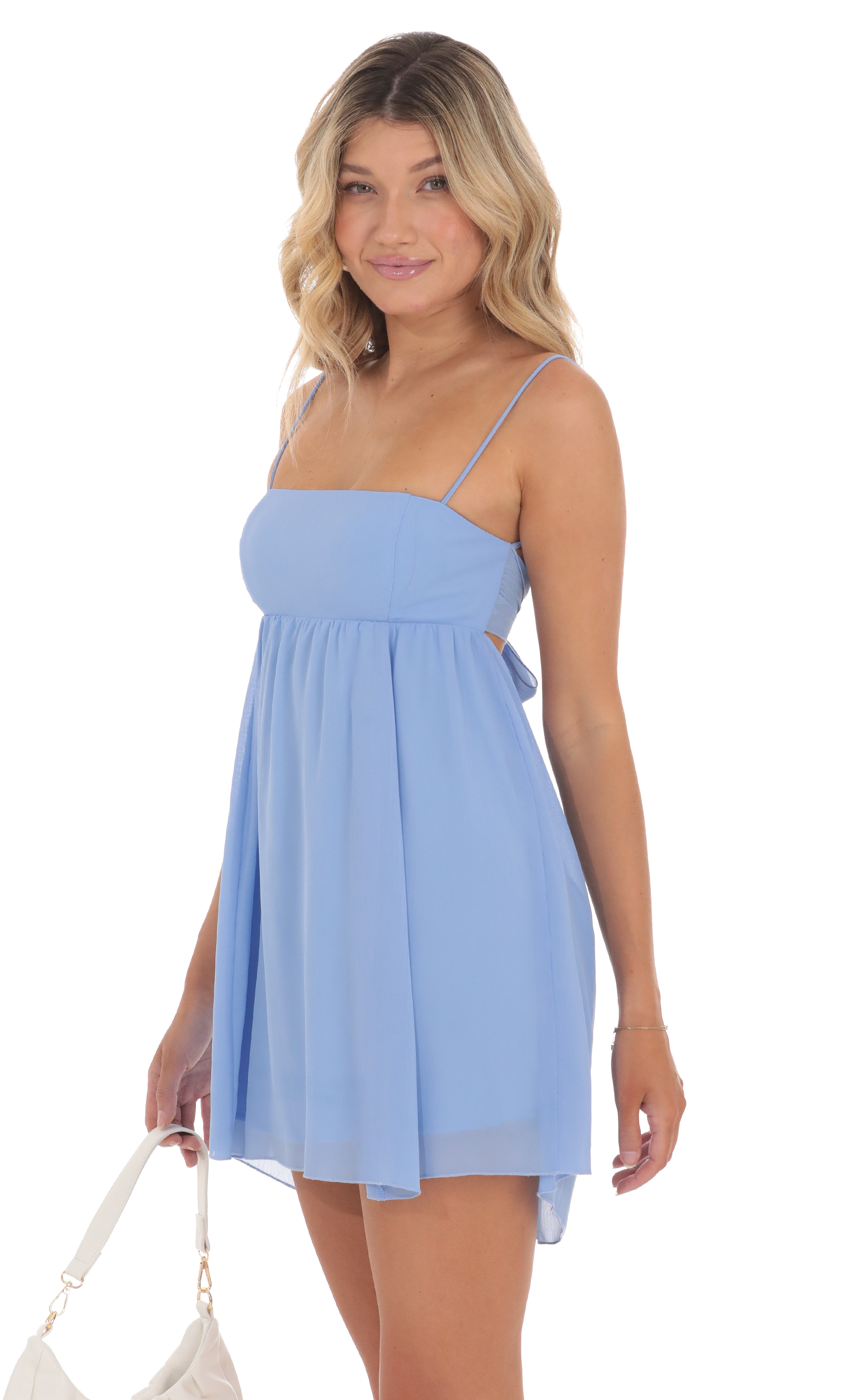 white christmas dresses Beige Chiffon Floral Pleated Babydoll Mini Dress