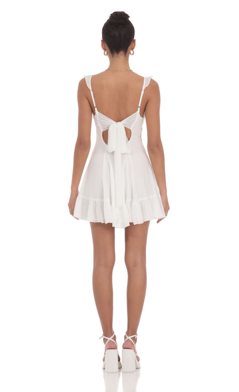 white christmas dresses Veda Strappy Back Ruffle Chiffon Maxi Dress White main image 0