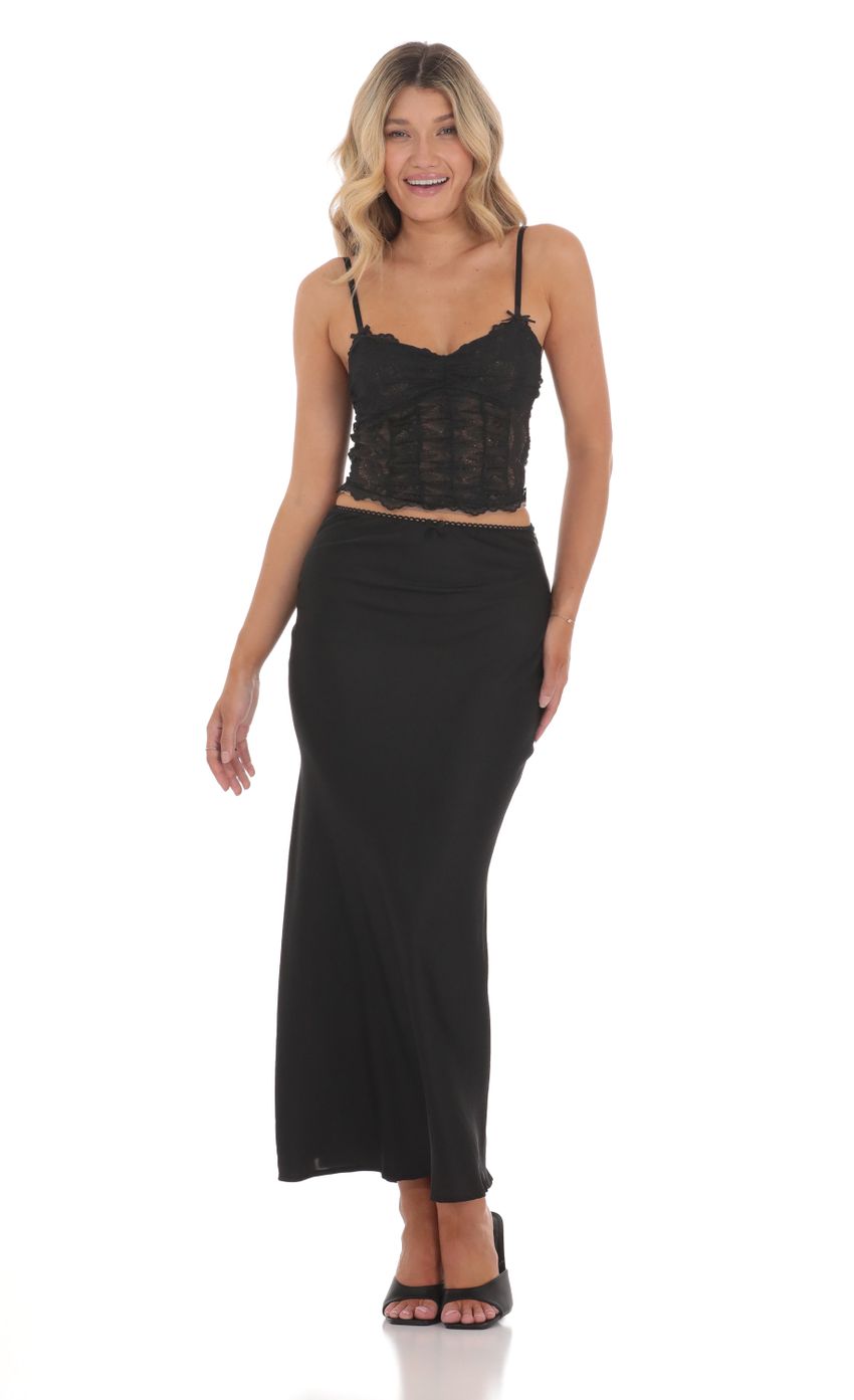 Picture Lace Ruched Top in Black. Source: https://media-img.lucyinthesky.com/data/Jun24/850xAUTO/678cbeb3-469e-4e0e-8ed5-3a2d20c75825.jpg