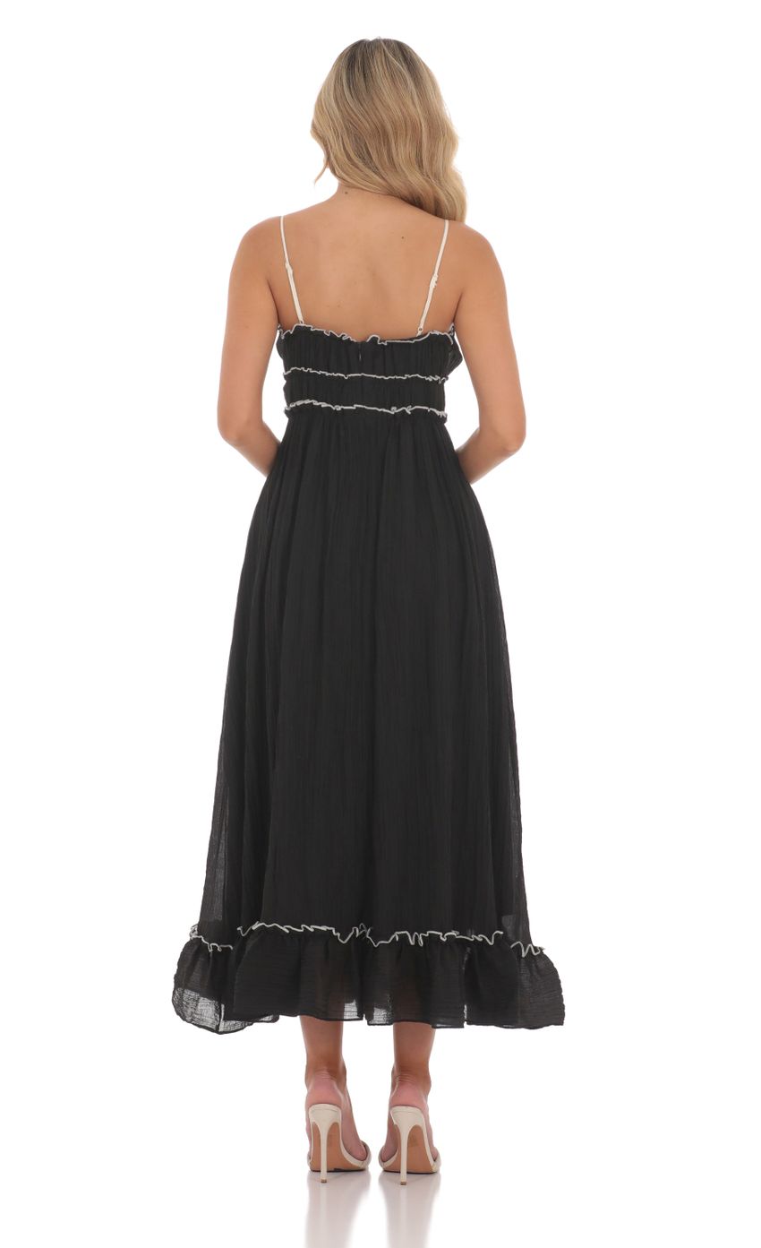 Picture Double Tie Flowy Maxi Dress in Black. Source: https://media-img.lucyinthesky.com/data/Jun24/850xAUTO/a5f9100b-e80b-4a65-b4eb-39624bd74d4c.jpg