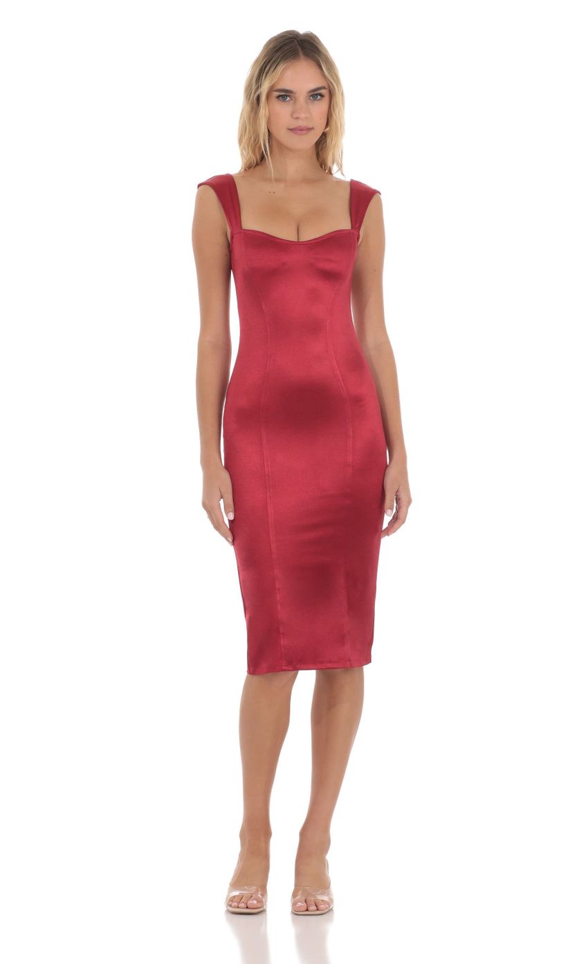 Picture Satin Midi Dress in Red. Source: https://media-img.lucyinthesky.com/data/Jun24/850xAUTO/cd40373e-2a82-4f67-ad7e-a4926d95ad76.jpg