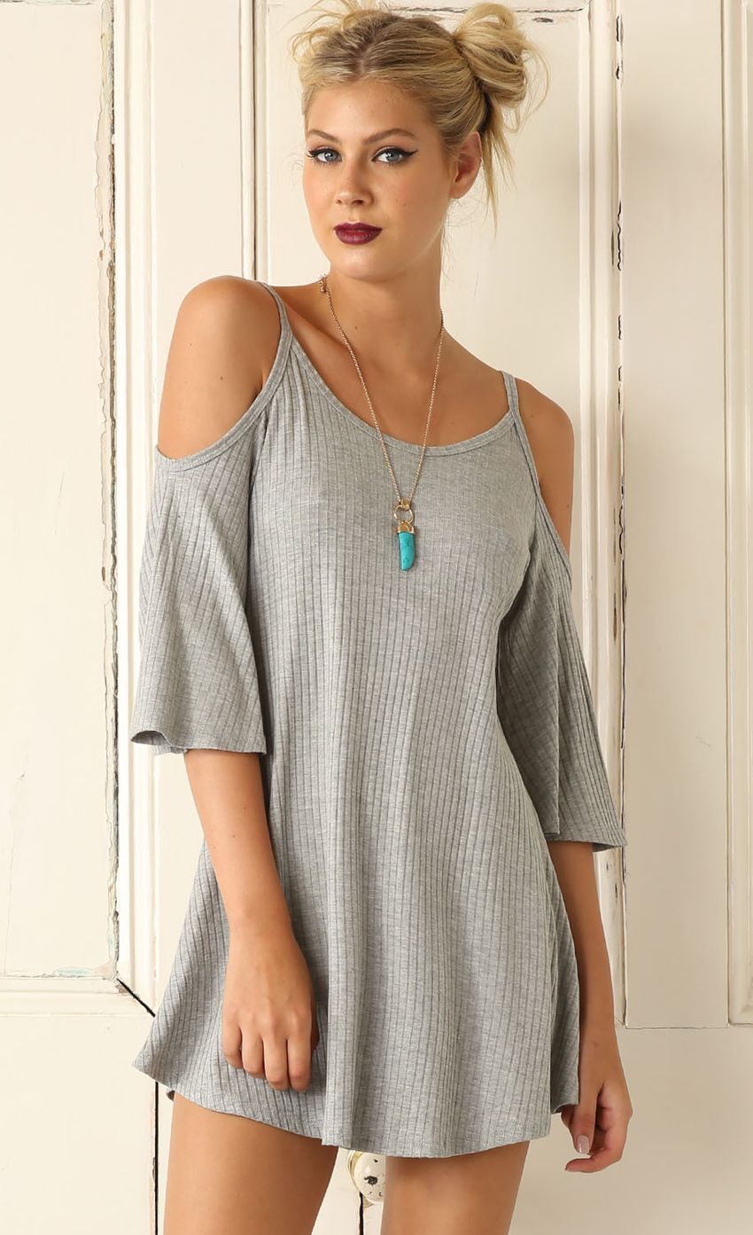 Picture Grey Cut-Out Shoulder Slip Dress. Source: https://media-img.lucyinthesky.com/data/Mar15_1/850xAUTO/0Y5A02811.JPG