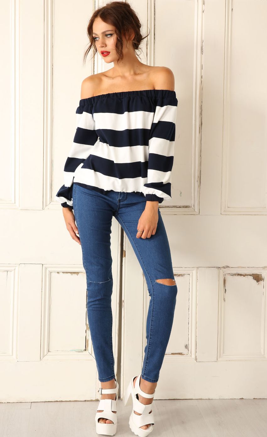 Picture Stripe Off The Shoulder Top. Source: https://media-img.lucyinthesky.com/data/Mar15_1/850xAUTO/0Y5A98511.JPG