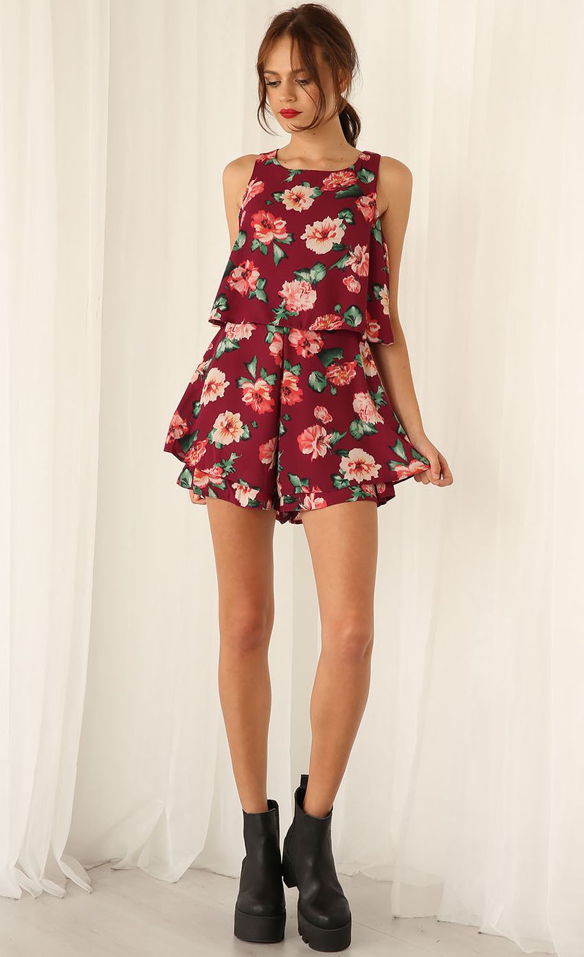 Picture Floral Print Frilled Playsuit. Source: https://media-img.lucyinthesky.com/data/Mar15_2/850xAUTO/0Y5A2614.JPG