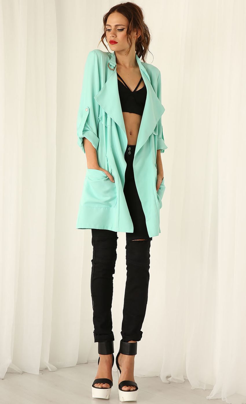 Picture Mint Green Trench Coat. Source: https://media-img.lucyinthesky.com/data/Mar15_2/850xAUTO/0Y5A4491.JPG