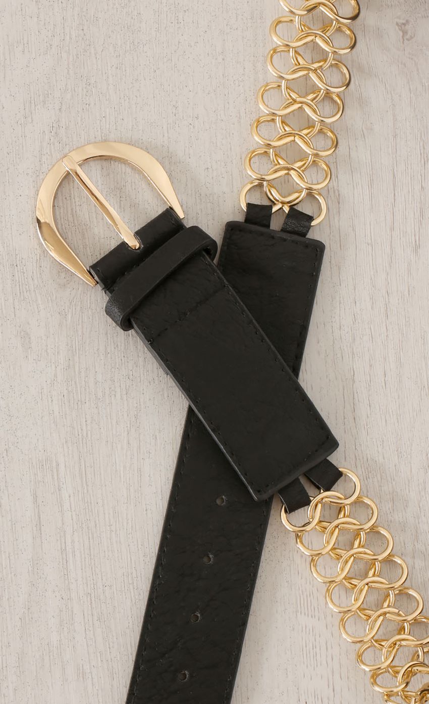 Picture Black and Gold Chain Waist Belt. Source: https://media-img.lucyinthesky.com/data/Mar15_2/850xAUTO/0Y5A94391.JPG