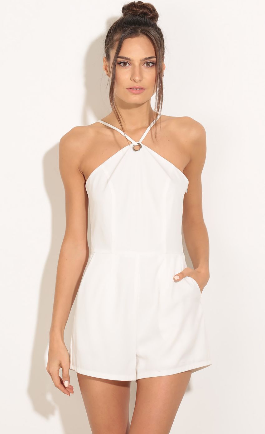 Picture Halter Romper In White. Source: https://media-img.lucyinthesky.com/data/Mar16_1/850xAUTO/0Y5A0035.JPG