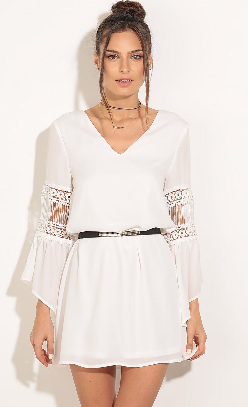 Picture Crochet Sleeve Day Dress In White. Source: https://media-img.lucyinthesky.com/data/Mar16_1/850xAUTO/0Y5A0100.JPG