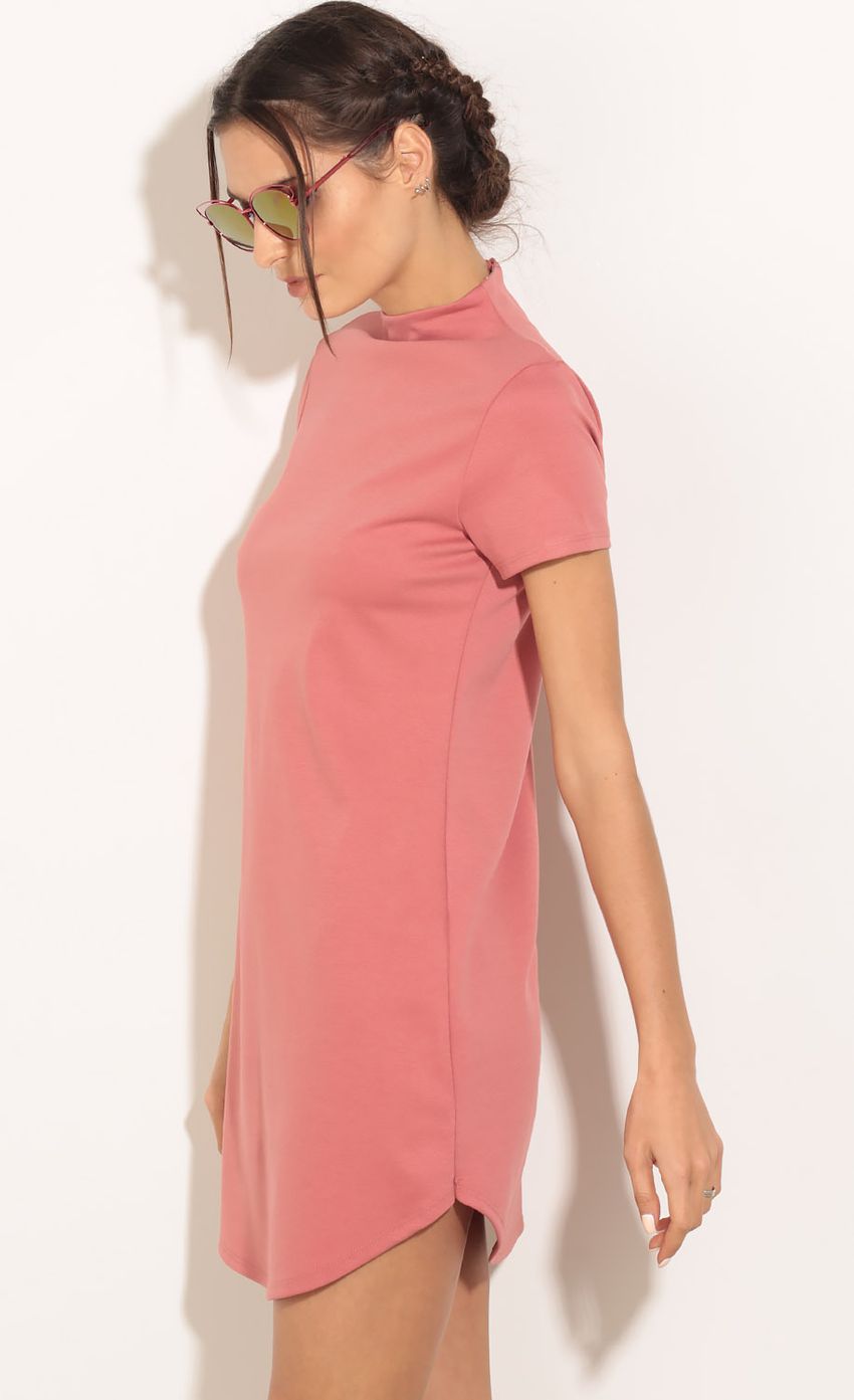 Picture High Neck Day Dress In Salmon. Source: https://media-img.lucyinthesky.com/data/Mar16_1/850xAUTO/0Y5A0449.JPG
