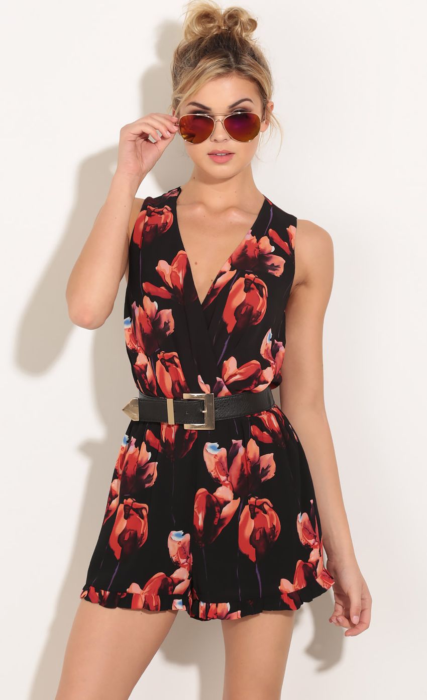 Picture Floral Romper In Black And Red. Source: https://media-img.lucyinthesky.com/data/Mar16_1/850xAUTO/0Y5A1336.JPG