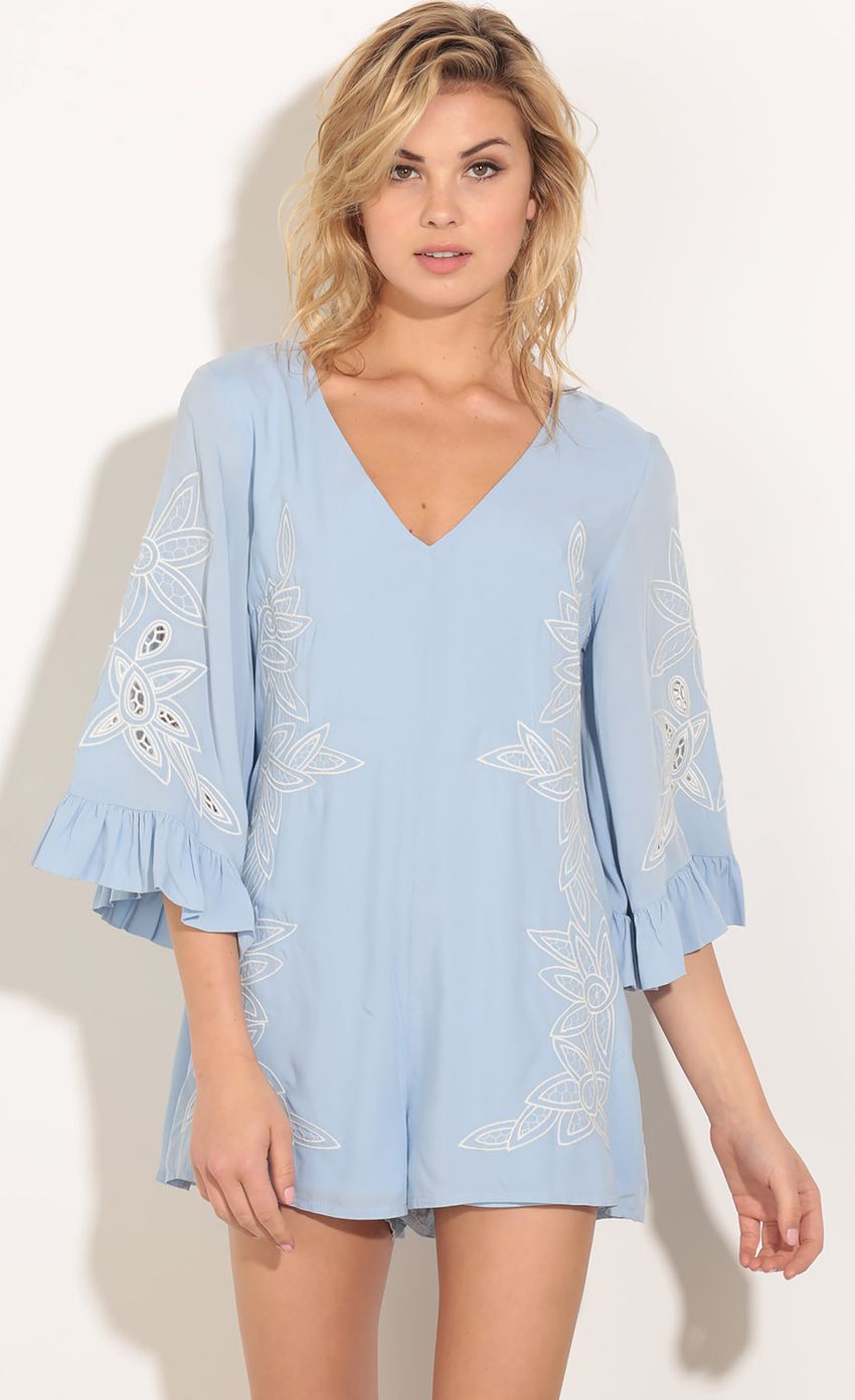 Picture Embroidered Romper In Baby Blue. Source: https://media-img.lucyinthesky.com/data/Mar16_1/850xAUTO/0Y5A6109.JPG