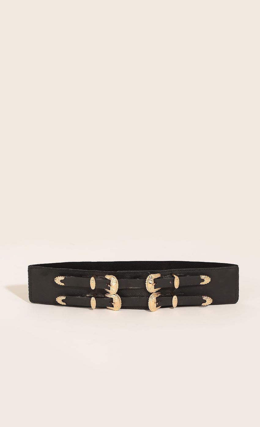 Picture Double Buckle Waist Belt In Black. Source: https://media-img.lucyinthesky.com/data/Mar16_1/850xAUTO/0Y5A9119.JPG