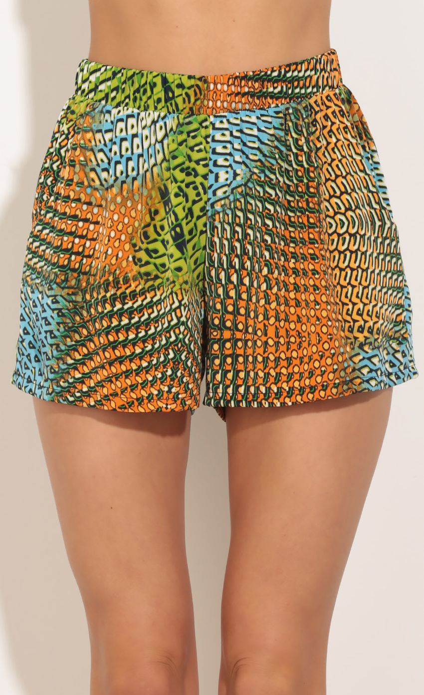 Picture Psychedelic Print Day Shorts In Orange. Source: https://media-img.lucyinthesky.com/data/Mar16_1/850xAUTO/0Y5A9357.JPG