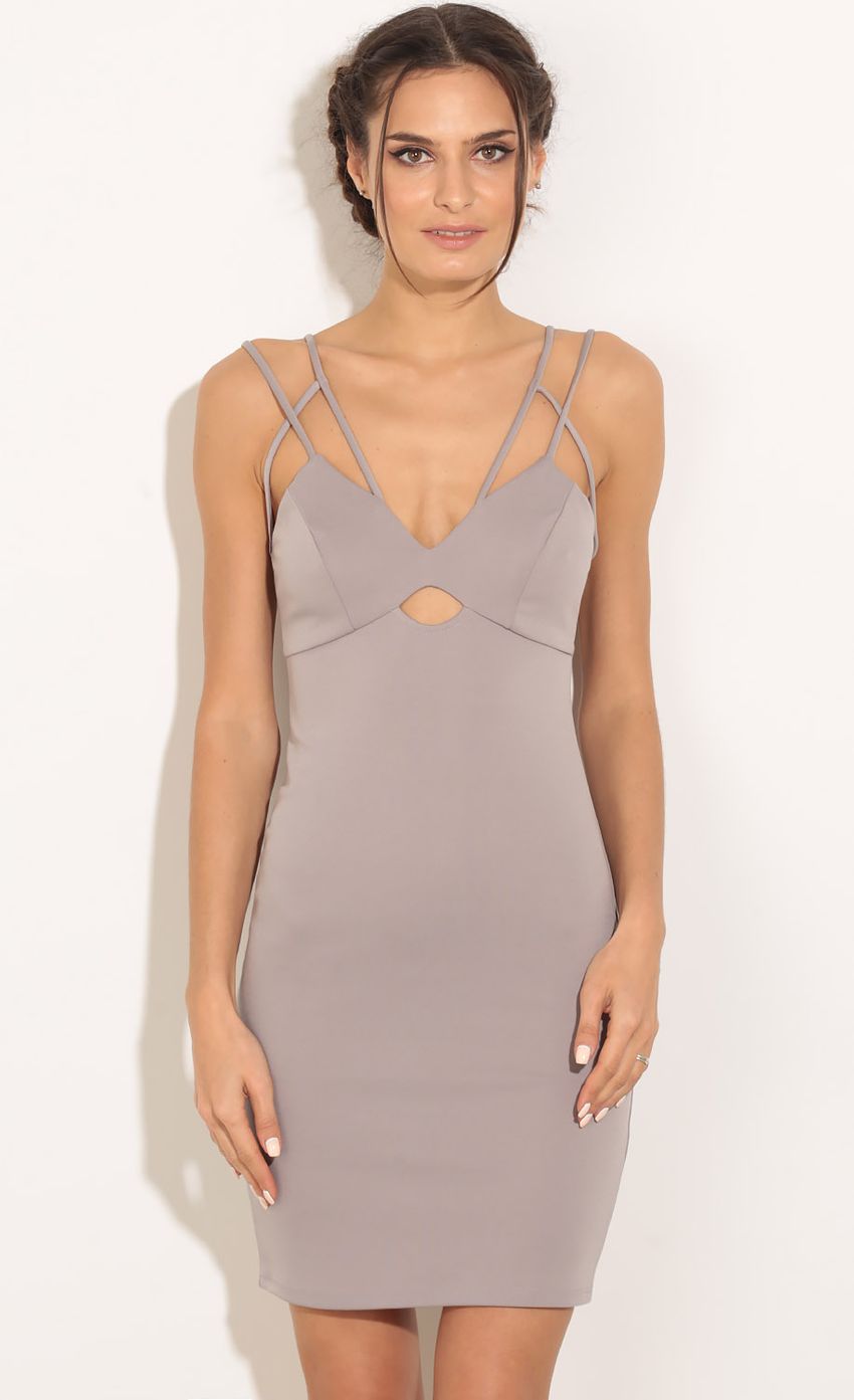 Picture Strappy Keyhole Bodycon Dress In Cool Grey. Source: https://media-img.lucyinthesky.com/data/Mar16_1/850xAUTO/0Y5A9885.JPG