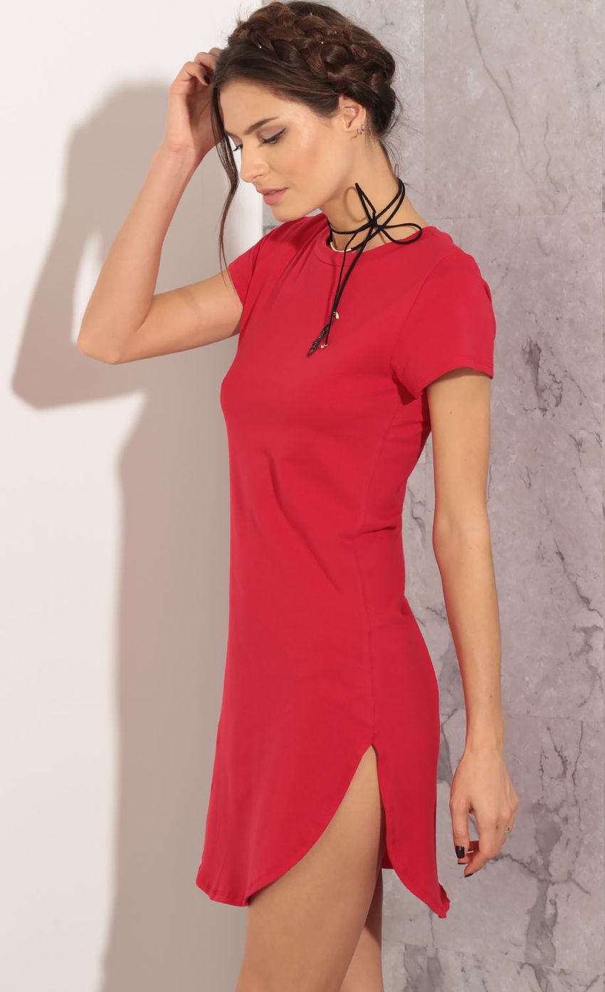 Picture Curved Hem Day Dress In Red. Source: https://media-img.lucyinthesky.com/data/Mar16_2/850xAUTO/0Y5A1654.JPG