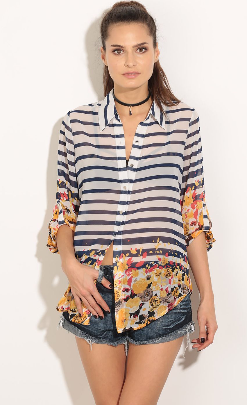 Picture Floral And Stripe Button-Up Top In White. Source: https://media-img.lucyinthesky.com/data/Mar16_2/850xAUTO/0Y5A5177.JPG