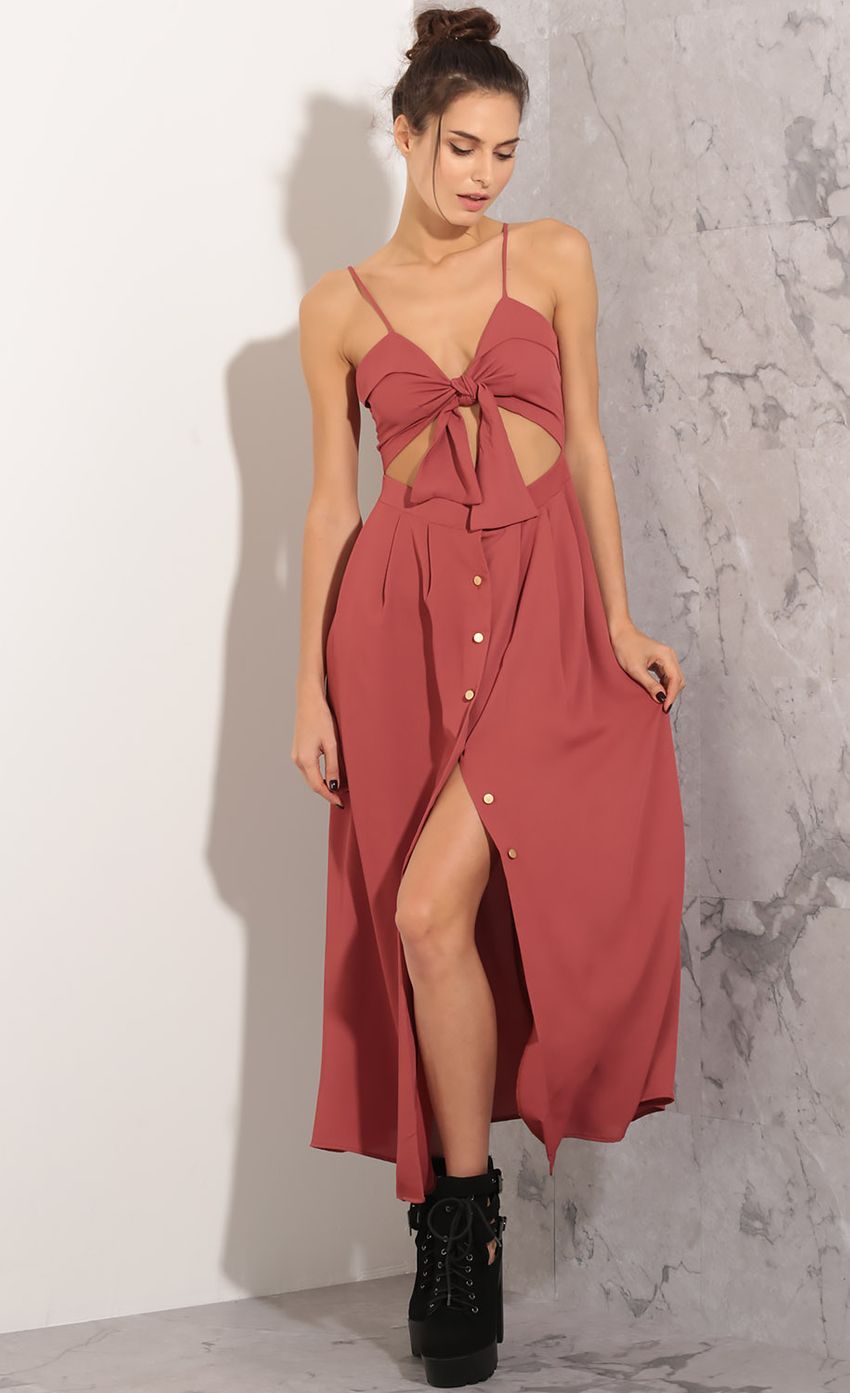 Picture Peek-A-Boo Button Up Maxi Dress In Red. Source: https://media-img.lucyinthesky.com/data/Mar16_2/850xAUTO/0Y5A6331.JPG