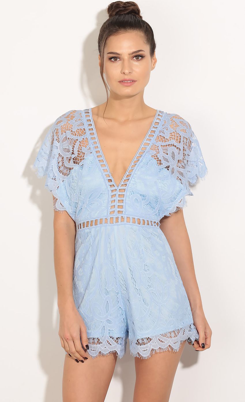Picture Sheer Floral Lace Romper In Blue. Source: https://media-img.lucyinthesky.com/data/Mar16_2/850xAUTO/0Y5A7564.JPG