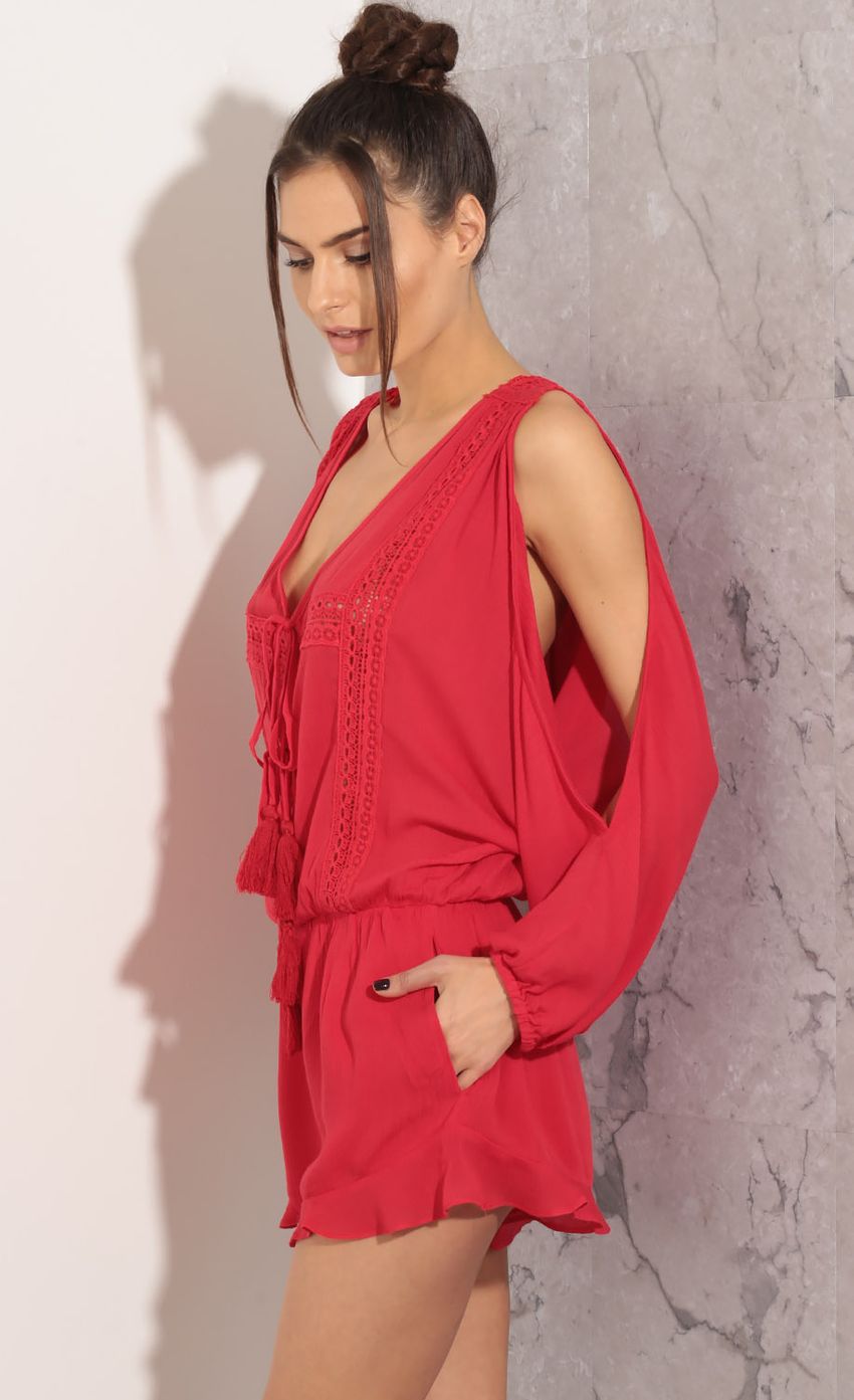 Picture Exposed Tie-Up Romper In Red. Source: https://media-img.lucyinthesky.com/data/Mar16_2/850xAUTO/0Y5A81371.JPG