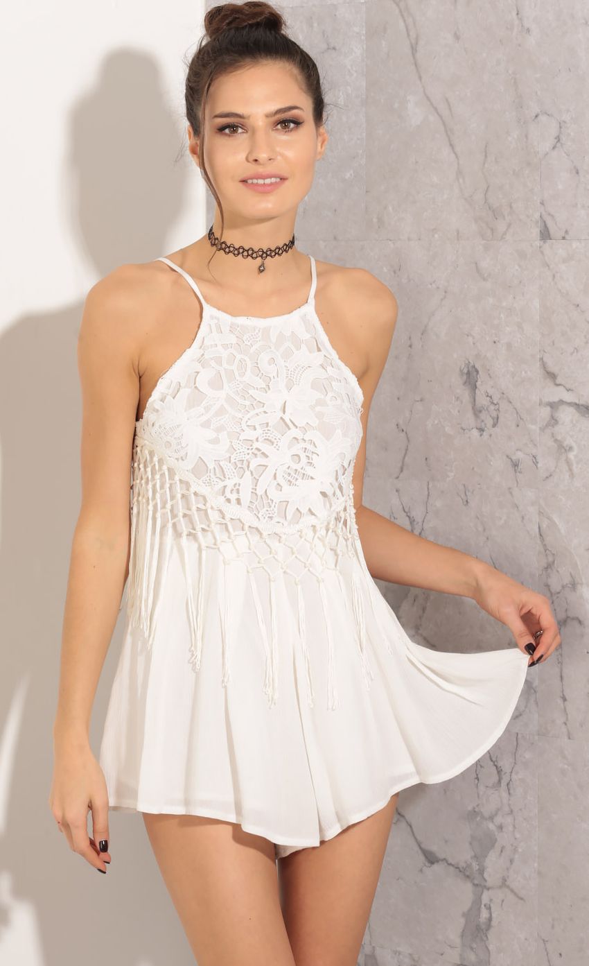 Picture Crochet And Fringe Romper In Cream. Source: https://media-img.lucyinthesky.com/data/Mar16_2/850xAUTO/0Y5A9235.JPG