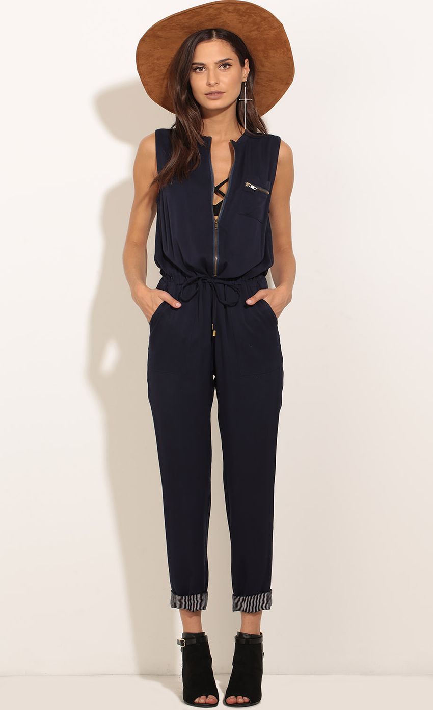 Picture Zipper Detail Jumpsuit In Navy Blue. Source: https://media-img.lucyinthesky.com/data/Mar17_1/850xAUTO/0Y5A6186.JPG