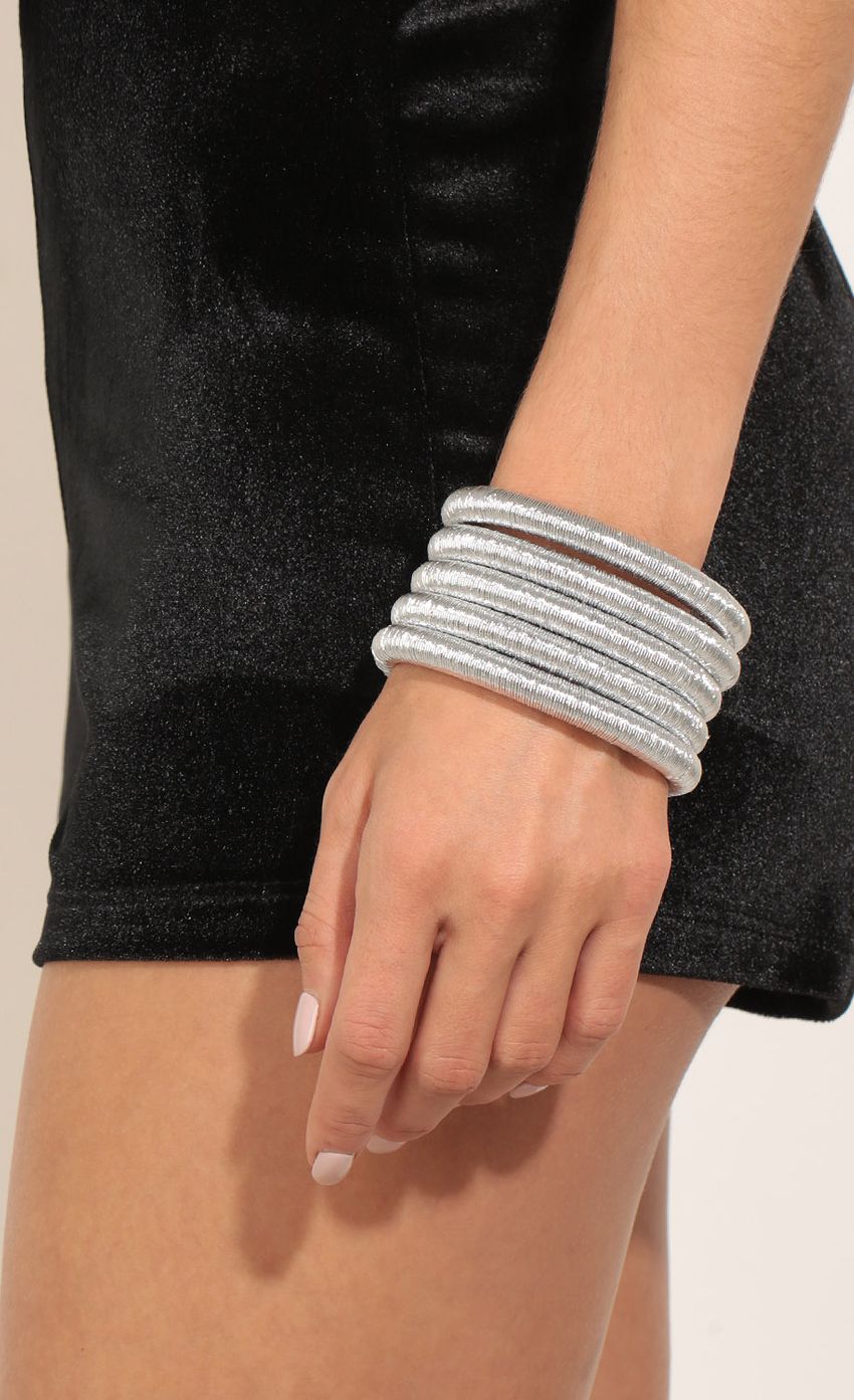 Picture Shimmer Coil Bracelet In Silver. Source: https://media-img.lucyinthesky.com/data/Mar17_1/850xAUTO/0Y5A8014.JPG