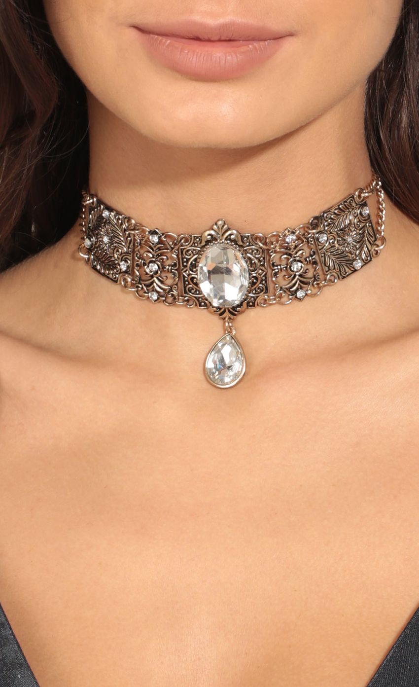 Picture Filigree Statement Choker Necklace In Gold. Source: https://media-img.lucyinthesky.com/data/Mar17_2/850xAUTO/0Y5A1439.JPG