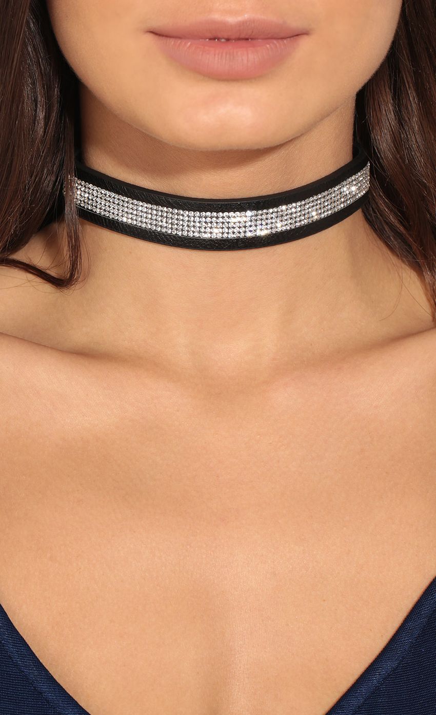 Picture Rhinestone And Faux Leather Choker Necklace Set. Source: https://media-img.lucyinthesky.com/data/Mar17_2/850xAUTO/0Y5A1748.JPG