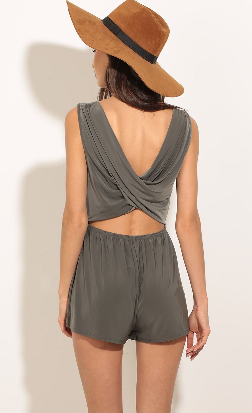 Picture Cowl Back Romper in Olive Green. Source: https://media-img.lucyinthesky.com/data/Mar17_2/850xAUTO/0Y5A9501.JPG
