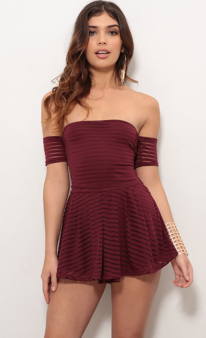 Picture Make You Mine Romper In Burgundy. Source: https://media-img.lucyinthesky.com/data/Mar18_2/850xAUTO/0Y5A1388.JPG