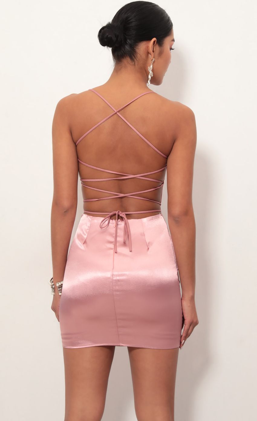 Picture Satin Lace-up Dress in Mauve. Source: https://media-img.lucyinthesky.com/data/Mar19_2/850xAUTO/781A7635.JPG