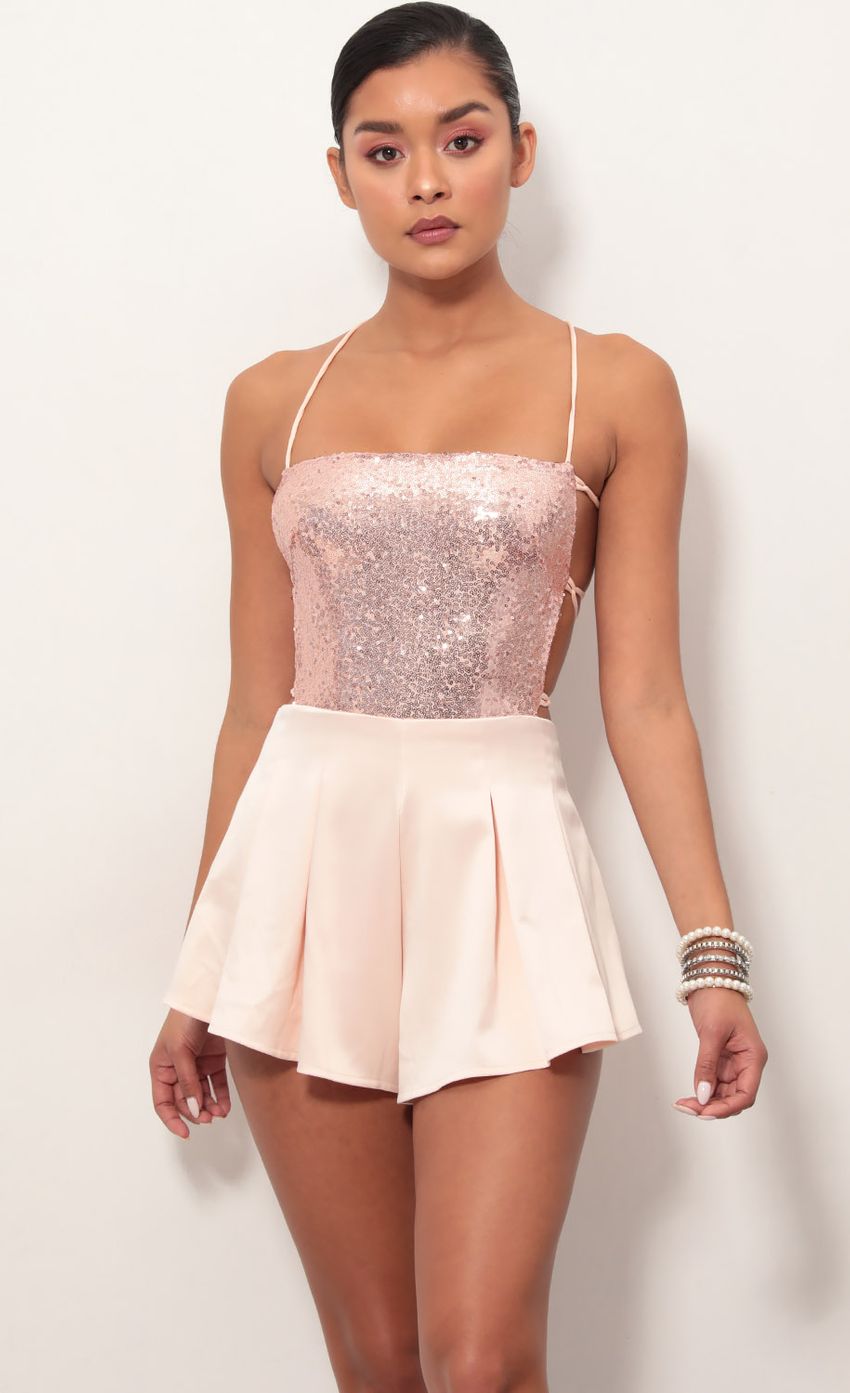 Picture Paisley Sequin Romper in Rose. Source: https://media-img.lucyinthesky.com/data/Mar19_2/850xAUTO/781A8034S.JPG