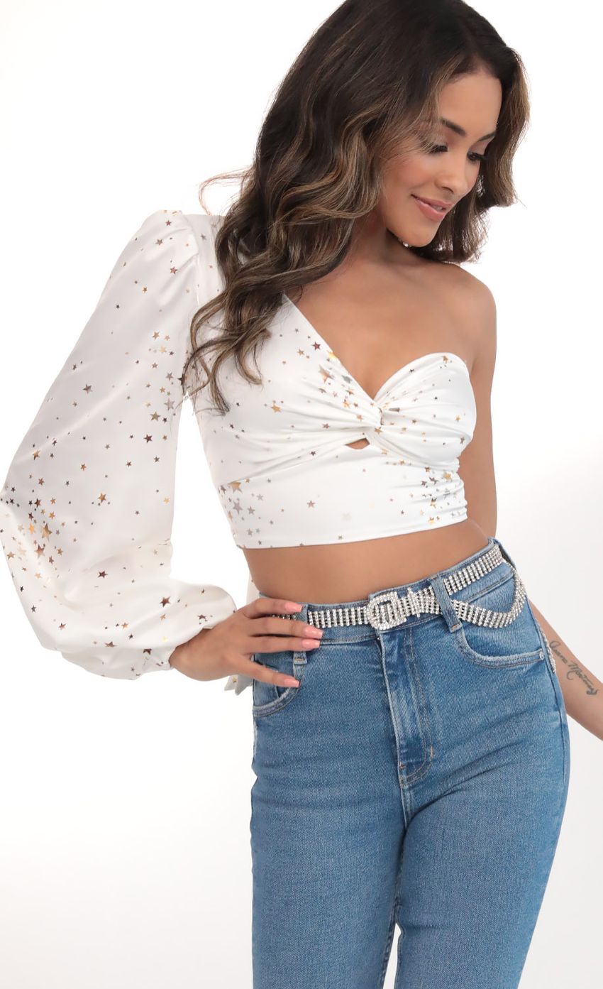 Picture Jasmine Starlight Satin Top in White. Source: https://media-img.lucyinthesky.com/data/Mar20_1/850xAUTO/781A96991.JPG