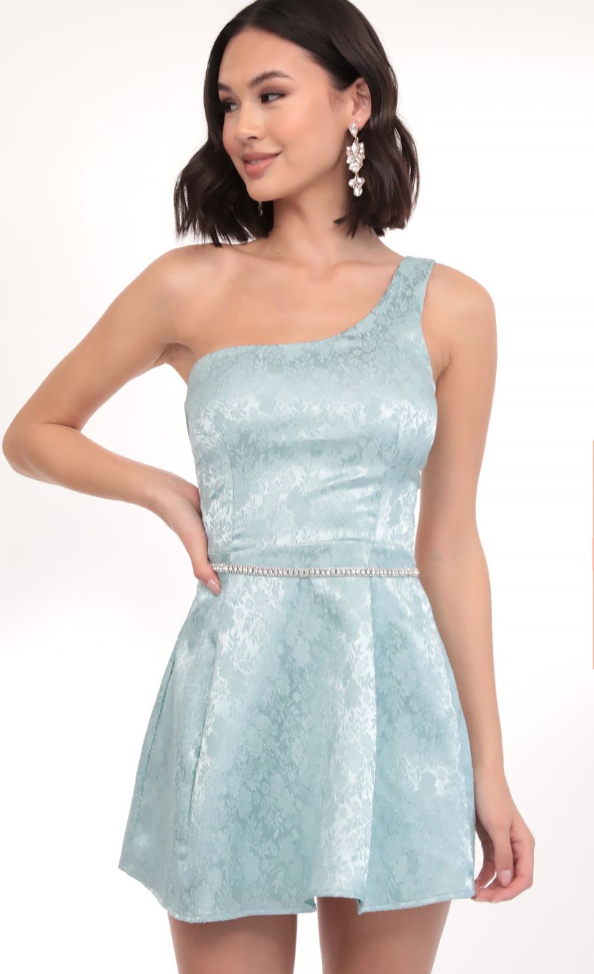 Picture Gavin Shoulder A-line Dress in Sparkling Sage. Source: https://media-img.lucyinthesky.com/data/Mar20_2/850xAUTO/781A2435.JPG