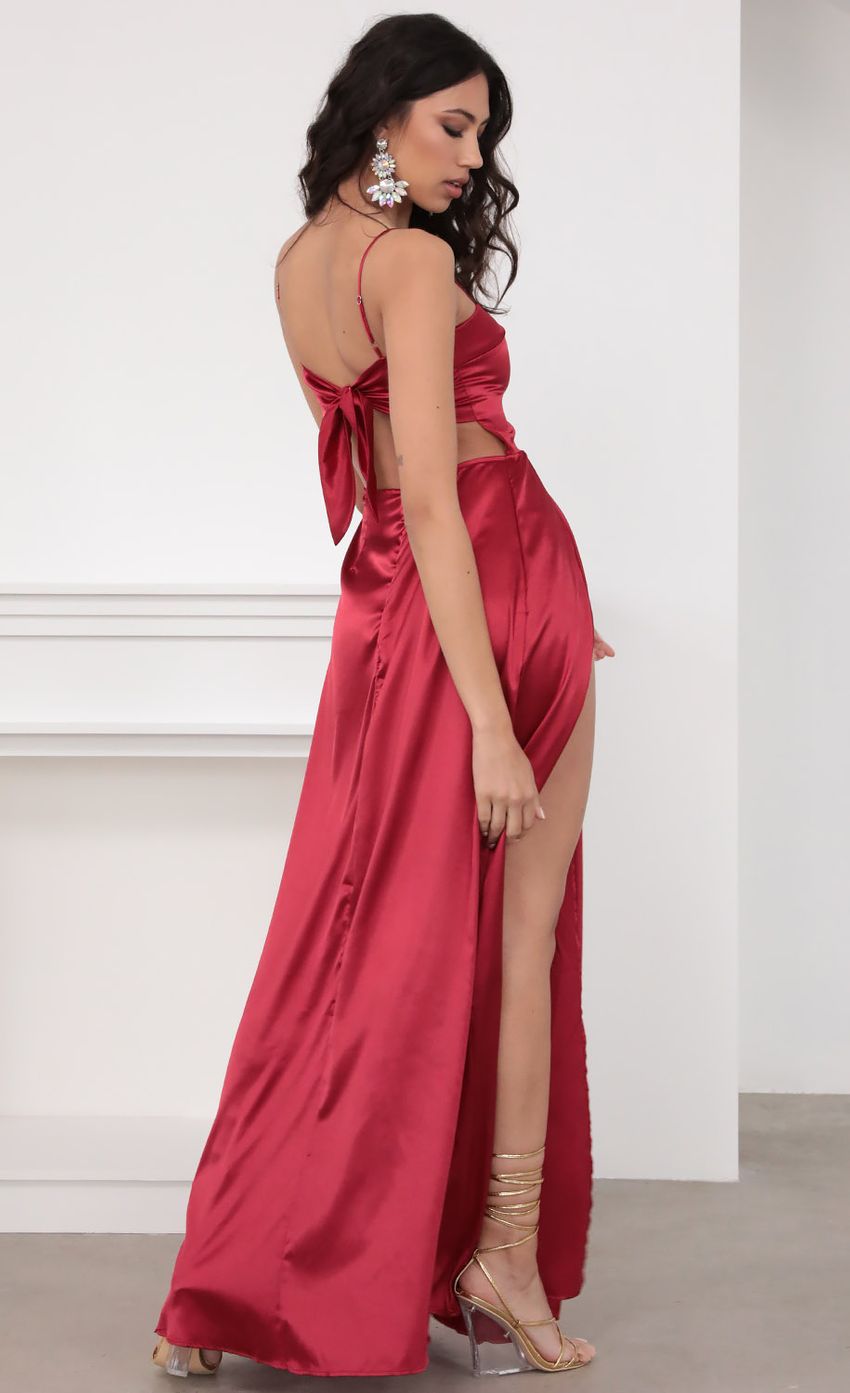 Picture Satin Maxi Dress in Red. Source: https://media-img.lucyinthesky.com/data/Mar20_2/850xAUTO/781A5076.JPG