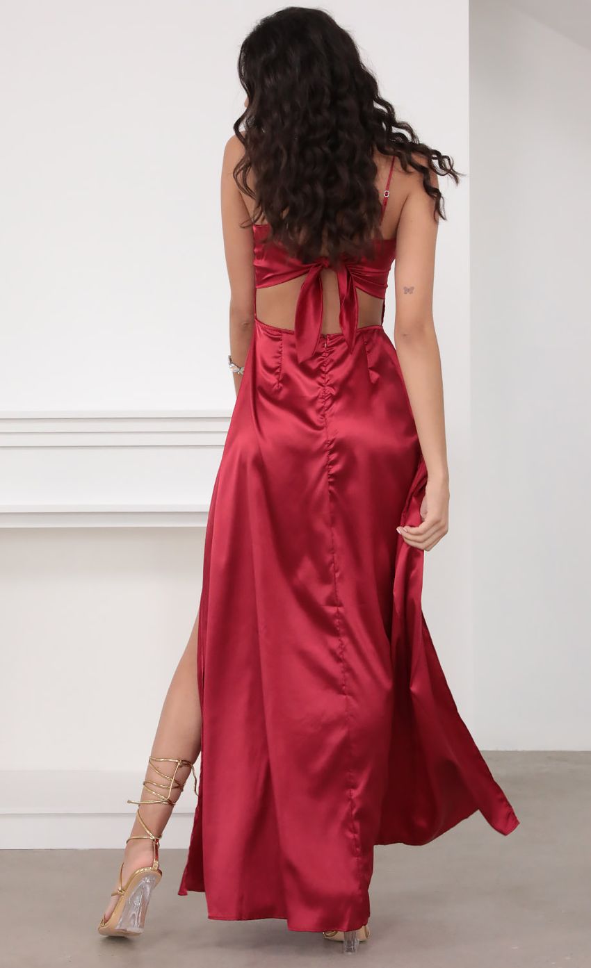 Picture Satin Maxi Dress in Red. Source: https://media-img.lucyinthesky.com/data/Mar20_2/850xAUTO/781A5094.JPG